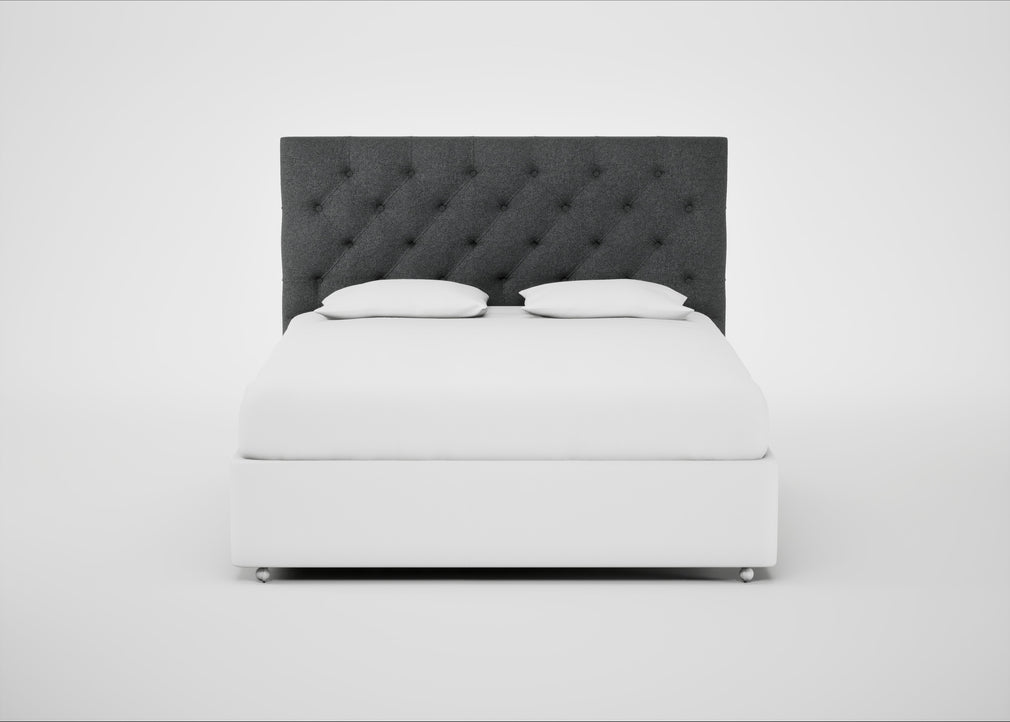 Balmoral Headboard Super King - Storage Divan / Melton Wool Granite