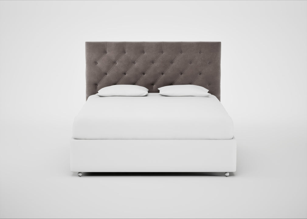 Balmoral Headboard Super King - Storage Divan / Smart Luxe Velvet Mushroom