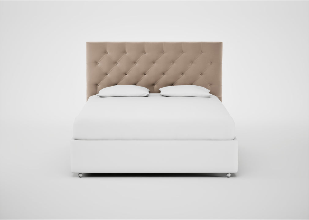Balmoral Headboard Super King - Storage Divan / Smart Velvet Pebble