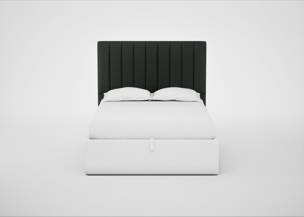 Retta Headboard Double - Storage Divan / Boucle Fern