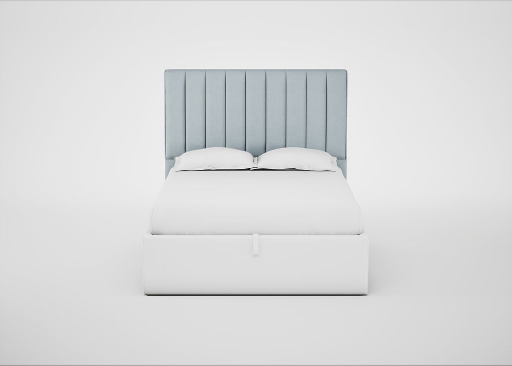 Retta Headboard Double - Storage Divan / Capelo Linen-Cotton Sea Shanty