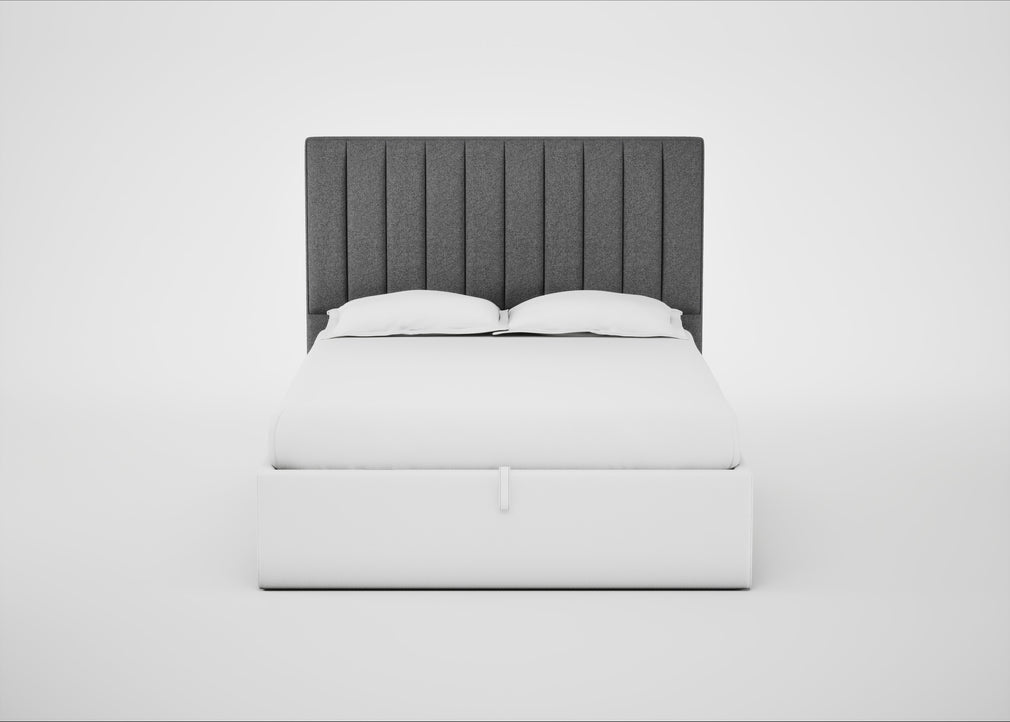 Retta Headboard King - Storage Divan / Melton Wool Shale