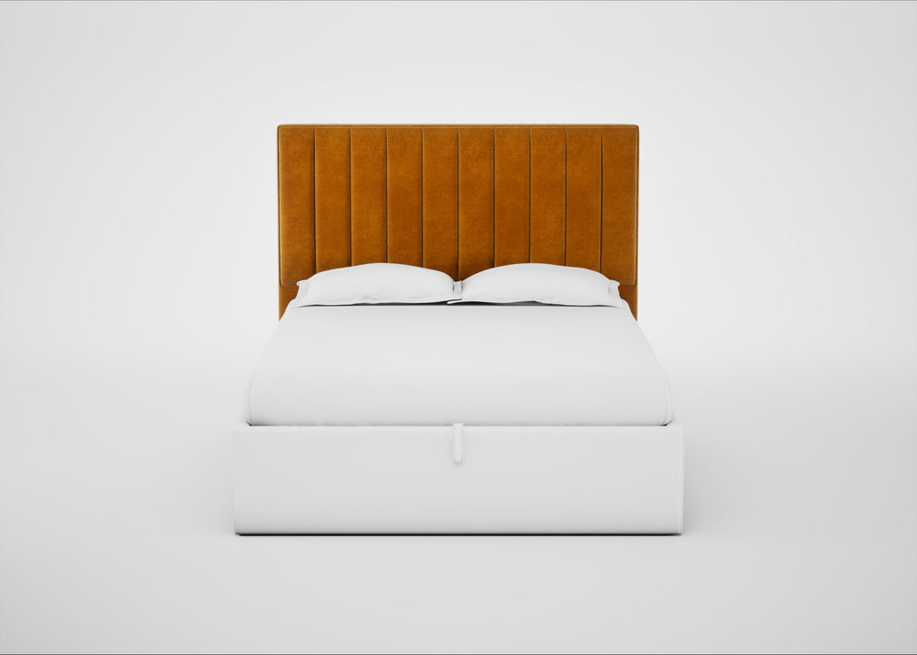 Retta Headboard King - Storage Divan / Smart Luxe Velvet Cognac