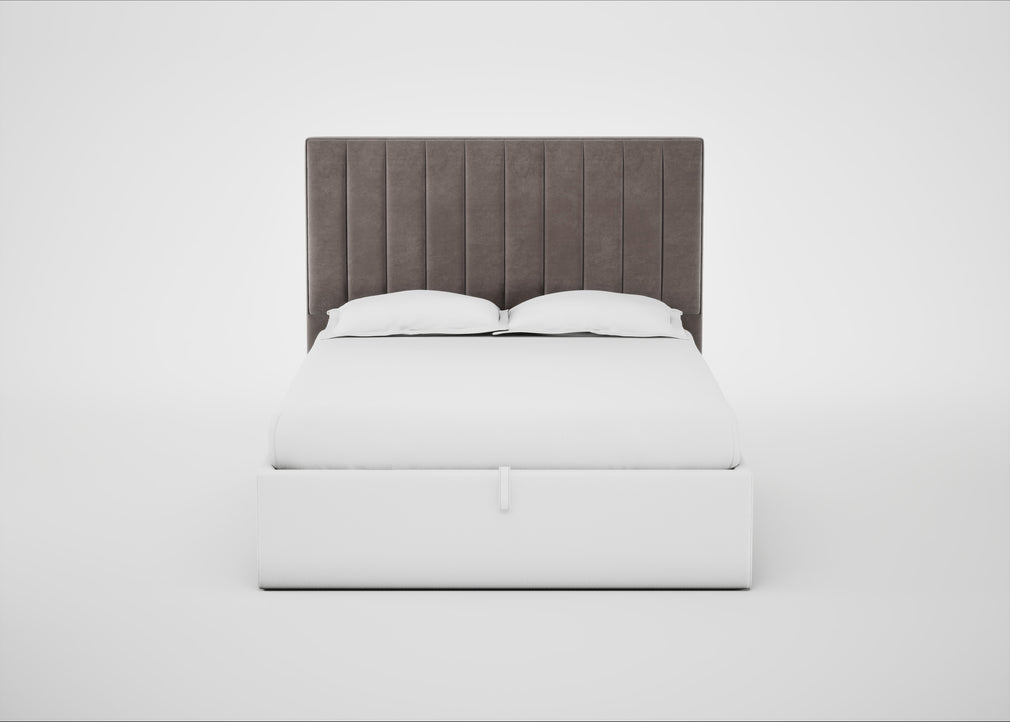 Retta Headboard King - Storage Divan / Smart Luxe Velvet Mushroom