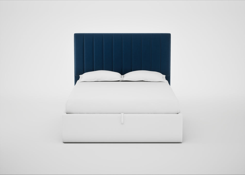 Retta Headboard King - Storage Divan / Velvet Petrol