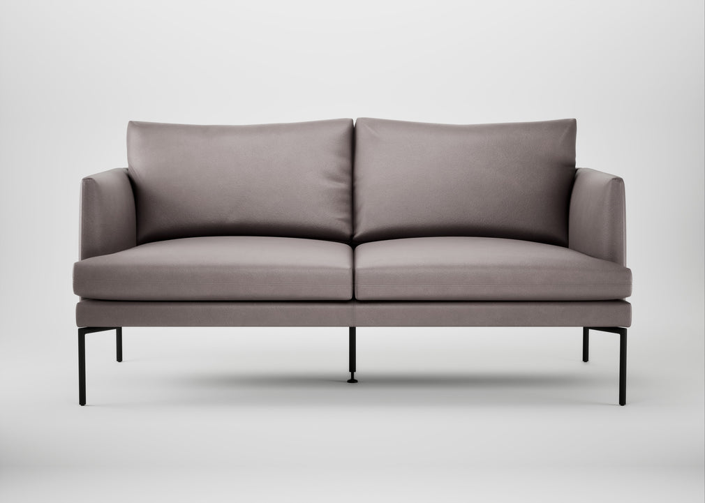 Matera 2 Seater Sofa Heritage Leather Stone Grey 2060 / Black