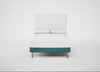 Shallow Divan Bed Base Double / Brushed Cotton Cadet / Light Stem