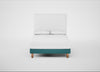 Shallow Divan Bed Base Double / Brushed Cotton Cadet / Light Solid Wood