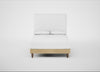 Shallow Divan Bed Base Double / Smart Luxe Velvet Biscuit / Light Turned Wood
