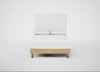 Shallow Divan Bed Base Double / Smart Luxe Velvet Biscuit / Light Solid Wood