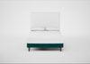 Shallow Divan Bed Base Double / Smart Luxe Velvet Ocean Green / Light Turned Wood