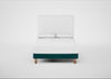 Shallow Divan Bed Base Double / Smart Luxe Velvet Ocean Green / Light Solid Wood