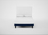 Shallow Divan Bed Base Double / Smart Velvet Dusk / Dark Solid Wood