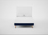 Shallow Divan Bed Base Double / Smart Velvet Dusk / Light Stem