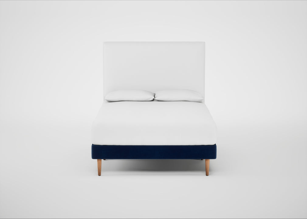 Shallow Divan Bed Base Double / Smart Velvet Dusk / Light Stem