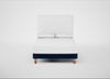 Shallow Divan Bed Base Double / Smart Velvet Dusk / Light Solid Wood