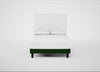 Shallow Divan Bed Base Double / Smart Velvet Forest / Dark Solid Wood