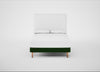 Shallow Divan Bed Base Double / Smart Velvet Forest / Light Stem