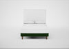 Shallow Divan Bed Base Double / Smart Velvet Forest / Light Turned Wood