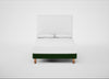 Shallow Divan Bed Base Double / Smart Velvet Forest / Light Solid Wood