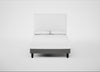 Shallow Divan Bed Base Double / Smart Velvet Mercury / Dark Solid Wood