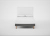 Shallow Divan Bed Base Double / Smart Velvet Mercury / Light Stem