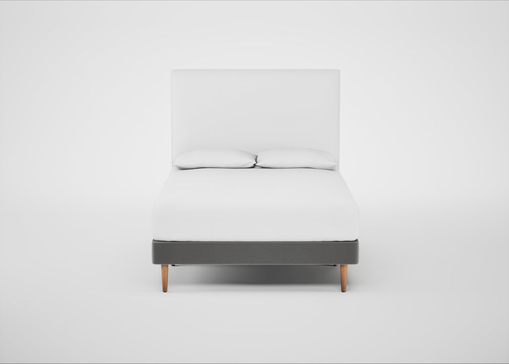Shallow Divan Bed Base Double / Smart Velvet Mercury / Light Stem