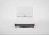 Shallow Divan Bed Base Double / Smart Velvet Mercury / Light Turned Wood