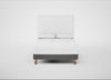 Shallow Divan Bed Base Double / Smart Velvet Mercury / Light Solid Wood