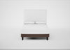 Shallow Divan Bed Base Double / Smart Velvet Mouse / Dark Solid Wood