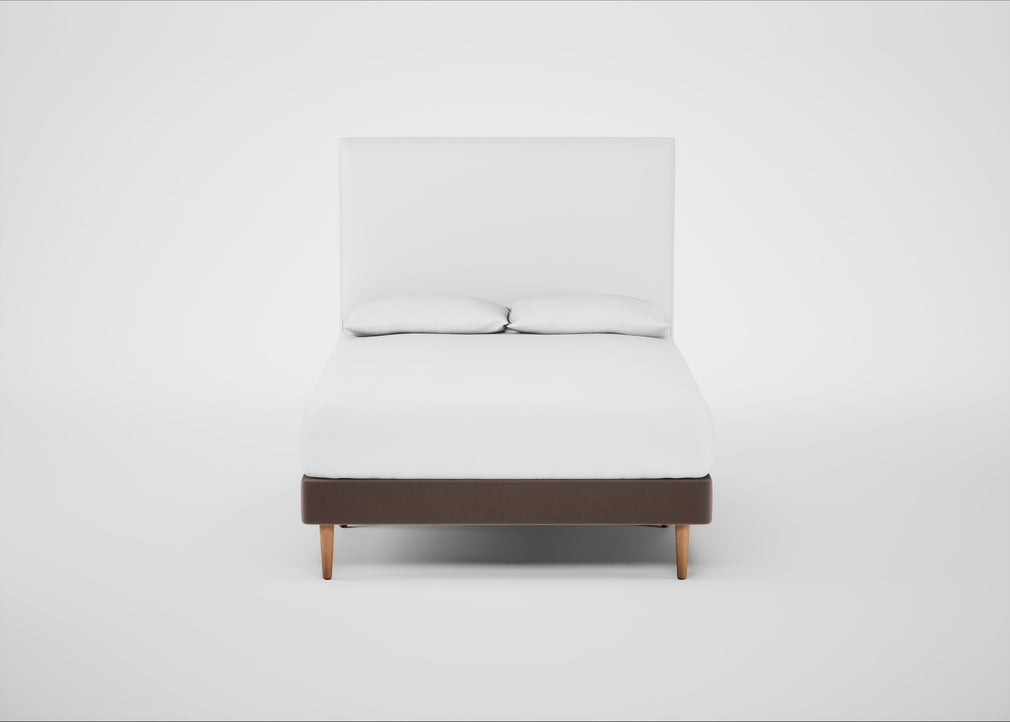 Shallow Divan Bed Base Double / Smart Velvet Mouse / Light Stem