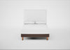 Shallow Divan Bed Base Double / Smart Velvet Mouse / Light Solid Wood