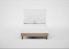 Shallow Divan Bed Base Double / Smart Velvet Pebble / Light Turned Wood