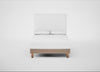 Shallow Divan Bed Base Double / Smart Velvet Pebble / Light Solid Wood