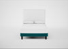 Shallow Divan Bed Base Double / Smart Velvet Petrol / Dark Solid Wood