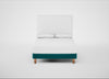 Shallow Divan Bed Base Double / Smart Velvet Petrol / Light Solid Wood