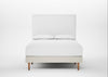 Shallow Divan Bed Base Double / Chunky Boucle Ecru / Light Stem