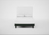 Shallow Divan Bed Base Double / Boucle Fern / Dark Solid Wood