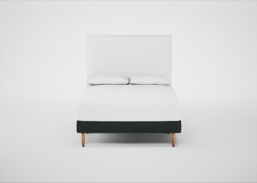 Shallow Divan Bed Base Double / Boucle Fern / Light Stem