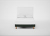 Shallow Divan Bed Base Double / Boucle Fern / Light Solid Wood
