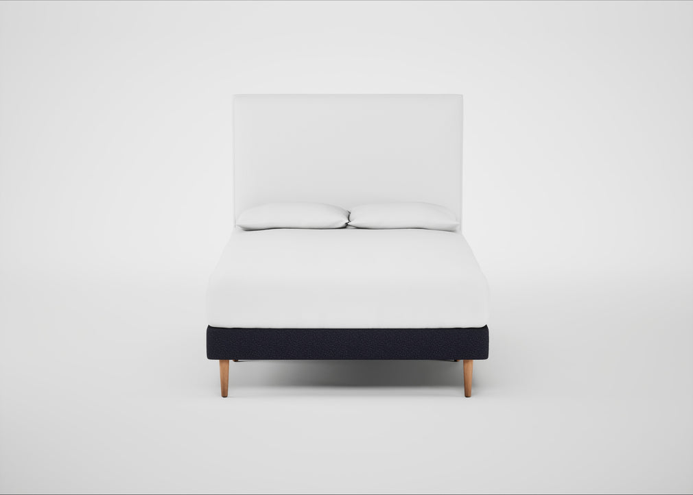 Shallow Divan Bed Base Double / Boucle Indigo / Light Stem