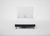 Shallow Divan Bed Base Double / Boucle Indigo / Light Solid Wood