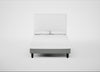 Shallow Divan Bed Base Double / Boucle Steel / Dark Solid Wood
