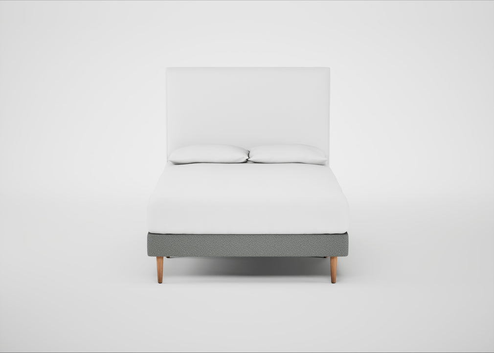 Shallow Divan Bed Base Double / Boucle Steel / Light Stem