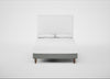 Shallow Divan Bed Base Double / Boucle Steel / Light Turned Wood