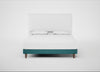 Shallow Divan Bed Base Super King / Brushed Cotton Cadet / Light Turned Wood
