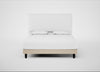 Shallow Divan Bed Base Super King / Brushed Cotton Oat / Dark Solid Wood