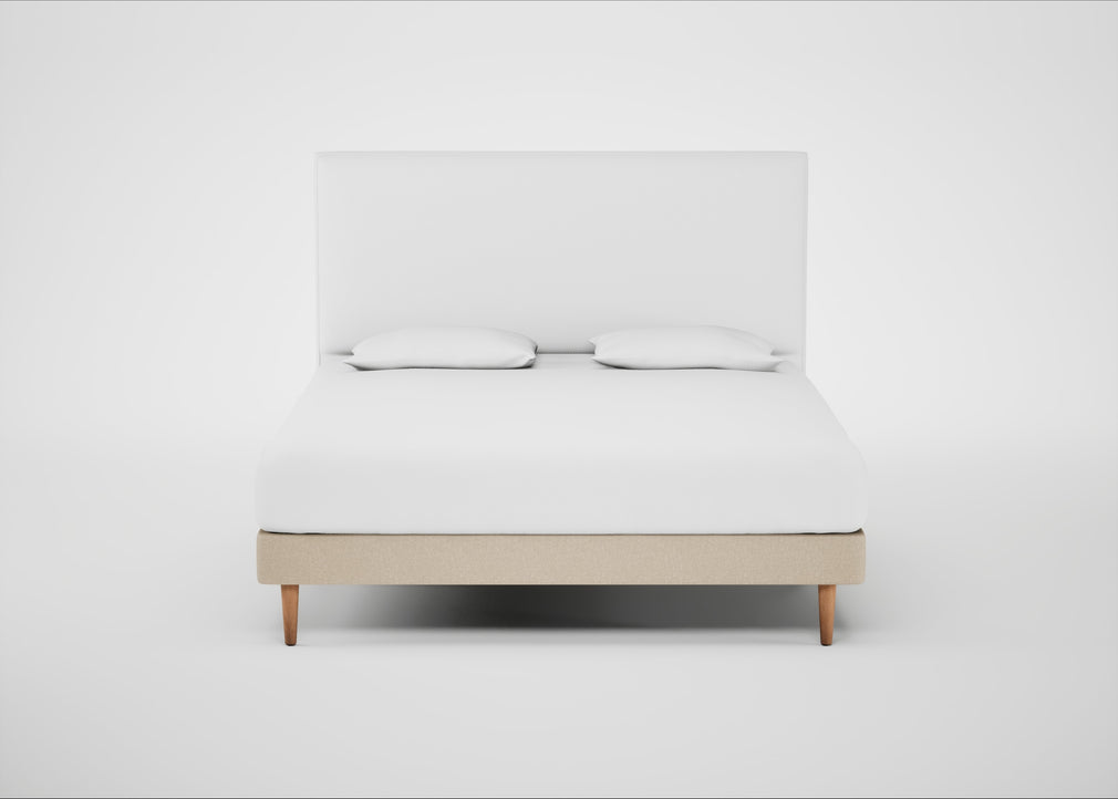 Shallow Divan Bed Base Super King / Brushed Cotton Oat / Light Stem