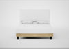 Shallow Divan Bed Base Super King / Smart Luxe Velvet Biscuit / Dark Solid Wood