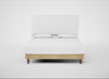 Shallow Divan Bed Base Super King / Smart Luxe Velvet Biscuit / Light Turned Wood